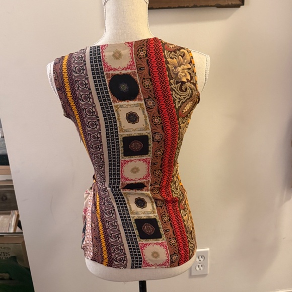 ETRO Patterned Ruched Scarf Print Silk Top IT 40 / 4 / S - Picture 7 of 7